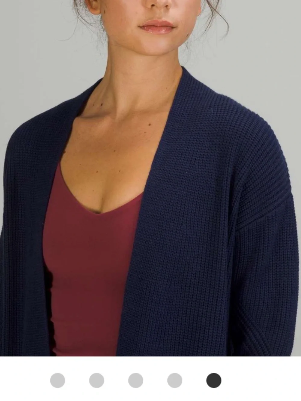 Lululemon Cashlu Sweater Wrap Night Sea Navy Blue Knit Loungewear
